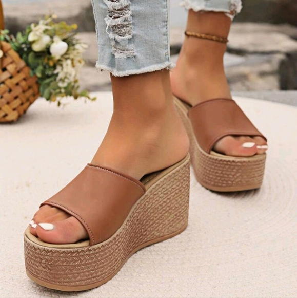 Spring And Summer High-Heeled Women\ Wedge Half-Slipper, Popular Style For - Picture 4 of 5